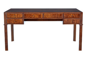 Danish Mid 20th Century Burr Walnut Desk — thumbnail 3