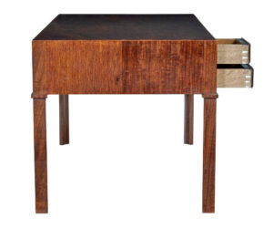 Danish Mid 20th Century Burr Walnut Desk — thumbnail 9