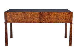 Danish Mid 20th Century Burr Walnut Desk — thumbnail 8