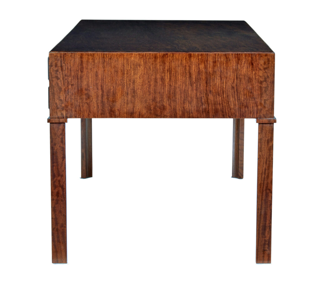 Danish Mid 20th Century Burr Walnut Desk — image 7