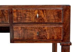Danish Mid 20th Century Burr Walnut Desk — thumbnail 6