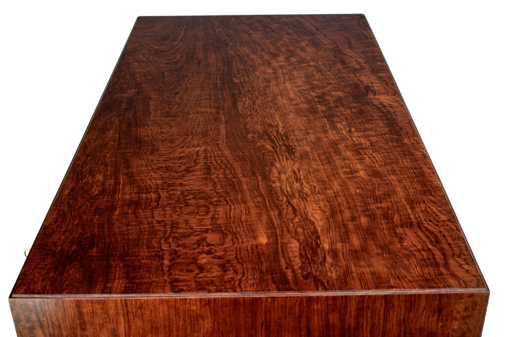 Danish Mid 20th Century Burr Walnut Desk — image 5