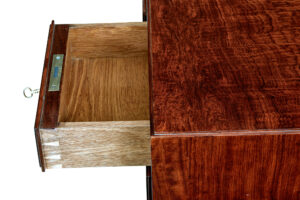 Danish Mid 20th Century Burr Walnut Desk — thumbnail 4