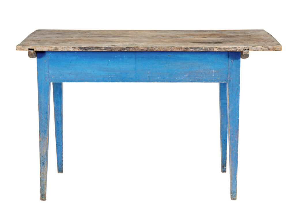 Rustic 19th Century Painted Pine Side Table — image 5