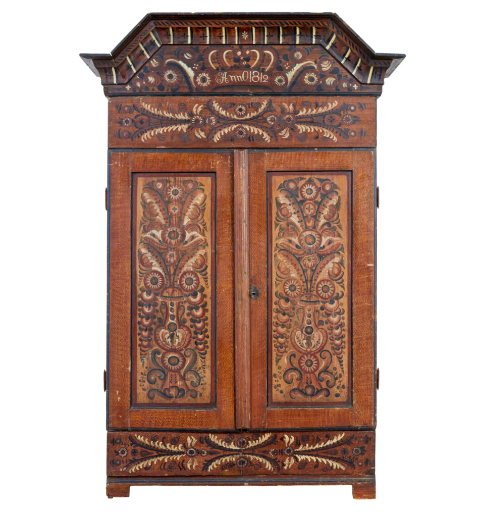 Early 19th Century Hand Painted Swedish Cupboard — image 6