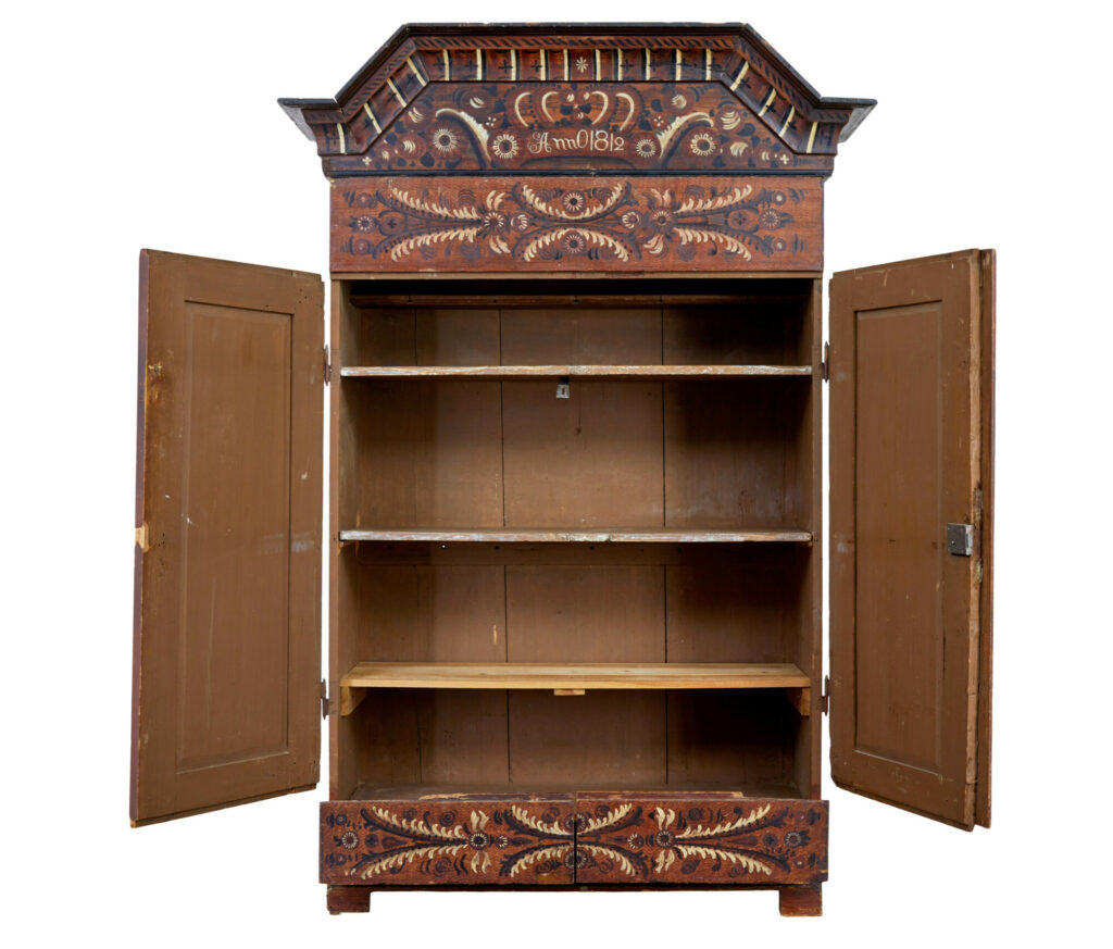Early 19th Century Hand Painted Swedish Cupboard — image 5