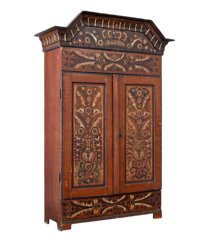 Early 19th Century Hand Painted Swedish Cupboard