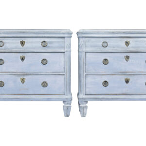 PAIR OF 19TH CENTURY PAINTED SWEDISH CHEST OF DRAWERS