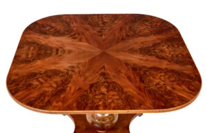 Swedish Art Deco Flame Mahogany Coffee Table — thumbnail 5