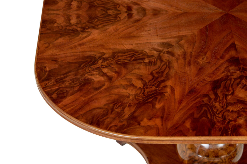 Swedish Art Deco Flame Mahogany Coffee Table — image 4