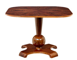 Swedish Art Deco Flame Mahogany Coffee Table — thumbnail 1