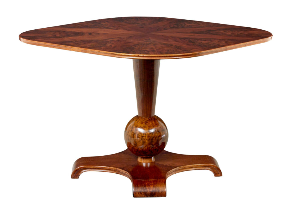 Swedish Art Deco Flame Mahogany Coffee Table — image 6