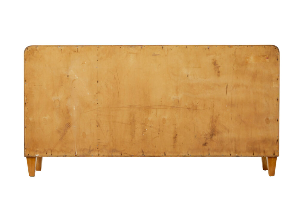 Mid Century Swedish Elm and Burr Sideboard Bookcase — image 6