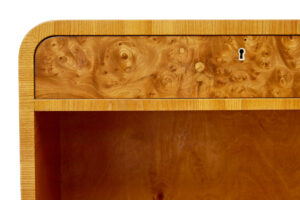 Mid Century Swedish Elm and Burr Sideboard Bookcase — thumbnail 4