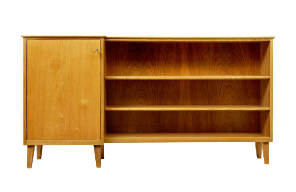 Mid Century Elm Low Open Bookcase by Ferdinand Lundquist — image 8