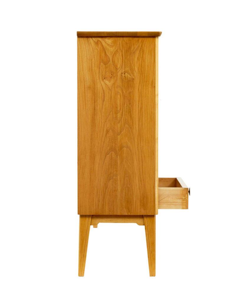 Mid Century Scandinavian Elm Low Open Bookcase Cabinet — image 6