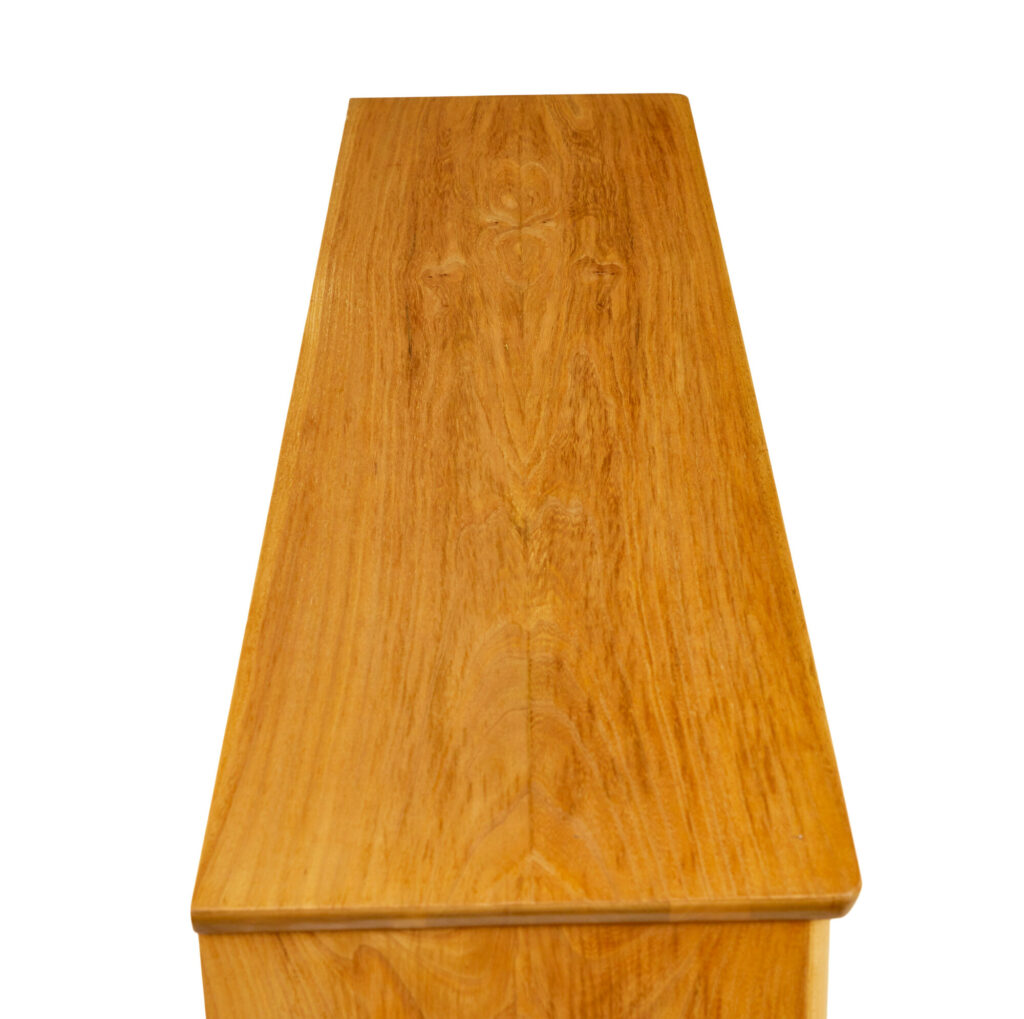 Mid Century Scandinavian Elm Low Open Bookcase Cabinet — image 5
