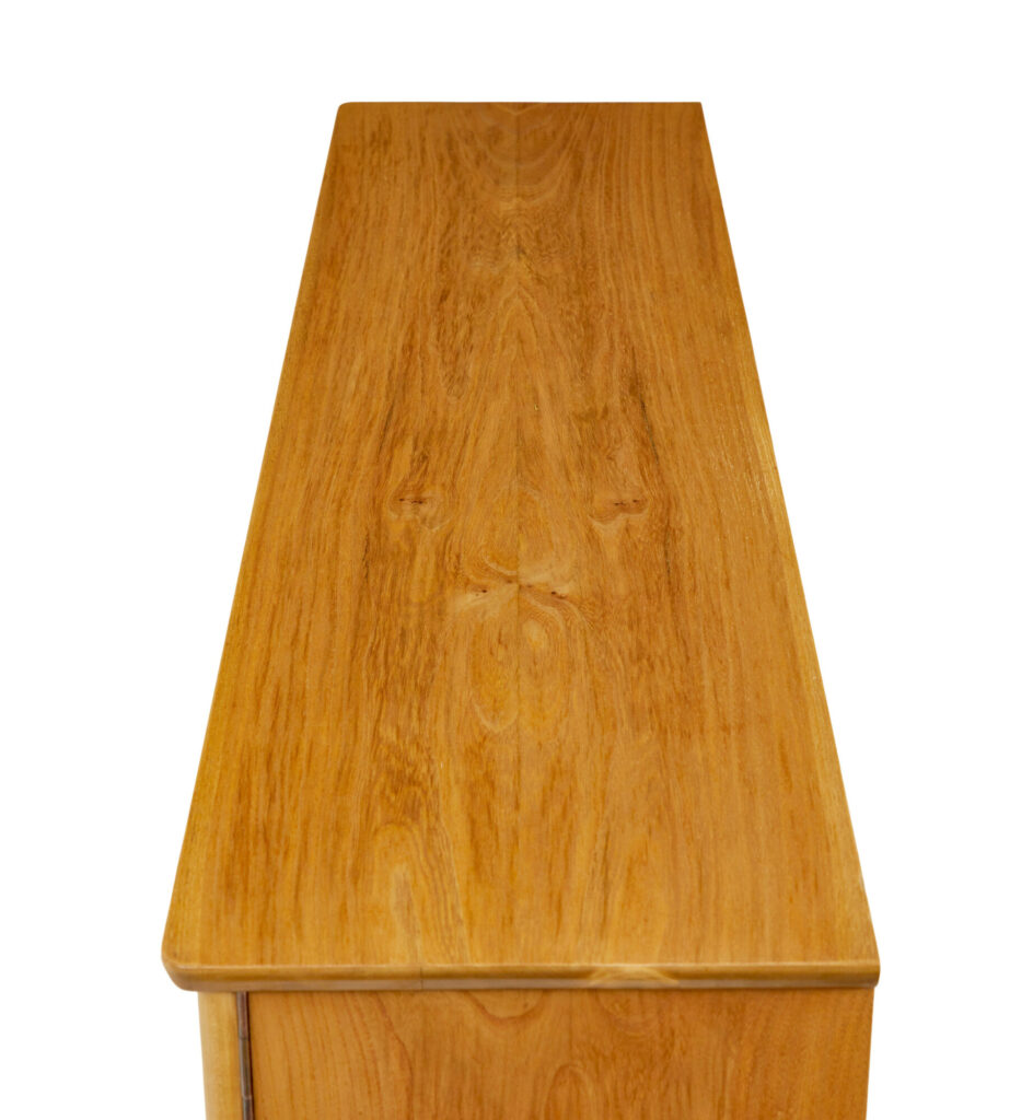 Mid Century Scandinavian Elm Low Open Bookcase Cabinet — image 4