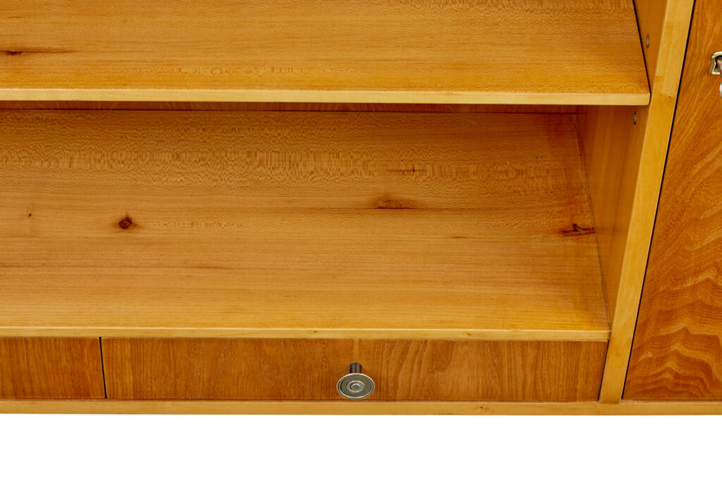 Mid Century Scandinavian Elm Low Open Bookcase Cabinet — image 3
