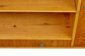 Mid Century Scandinavian Elm Low Open Bookcase Cabinet — thumbnail 3