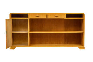Mid Century Scandinavian Elm Low Open Bookcase Sideboard — thumbnail 8