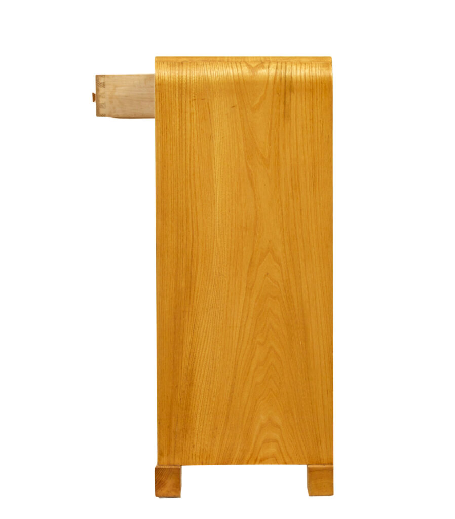 Mid Century Scandinavian Elm Low Open Bookcase Sideboard — image 7