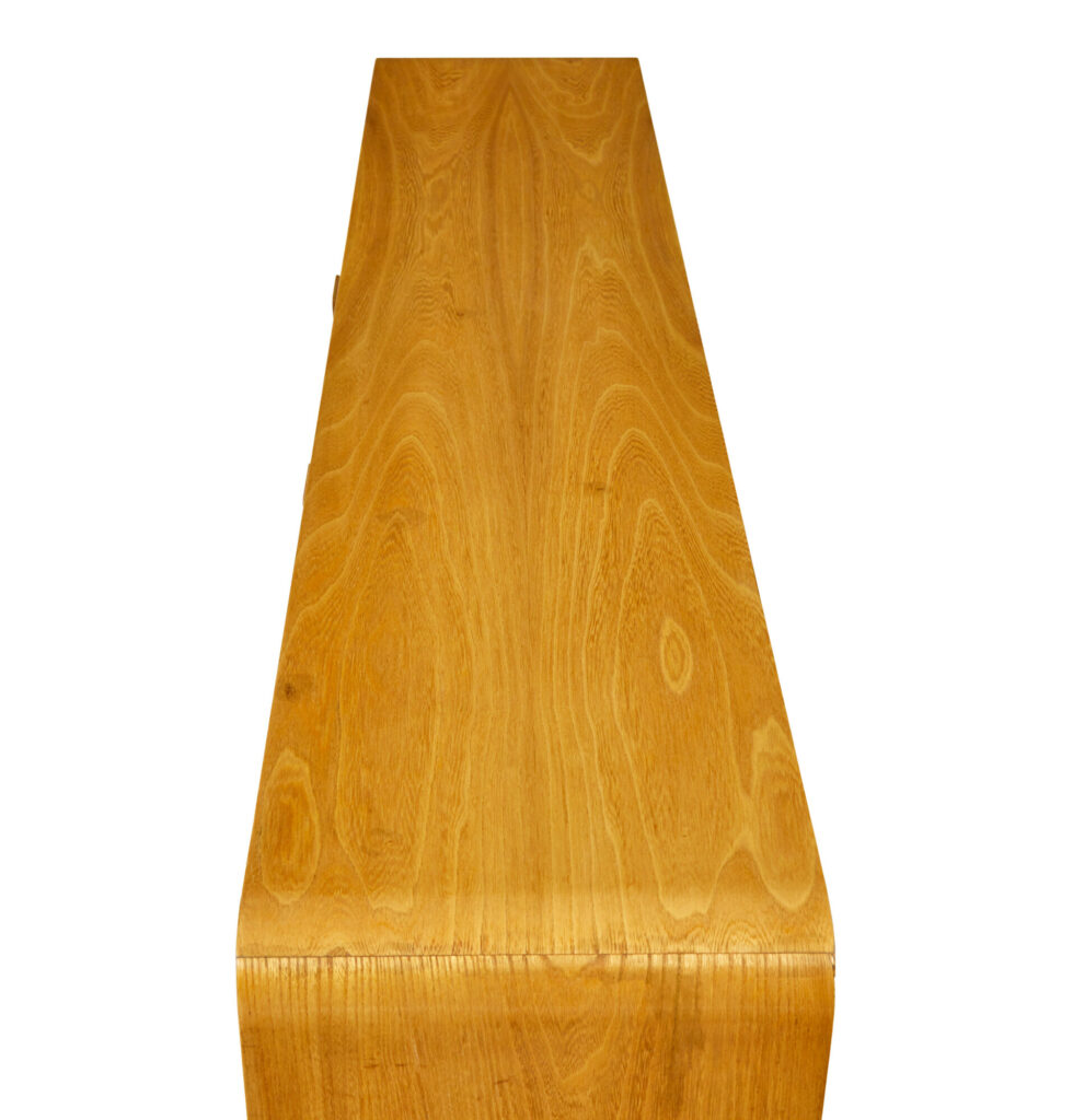 Mid Century Scandinavian Elm Low Open Bookcase Sideboard — image 3