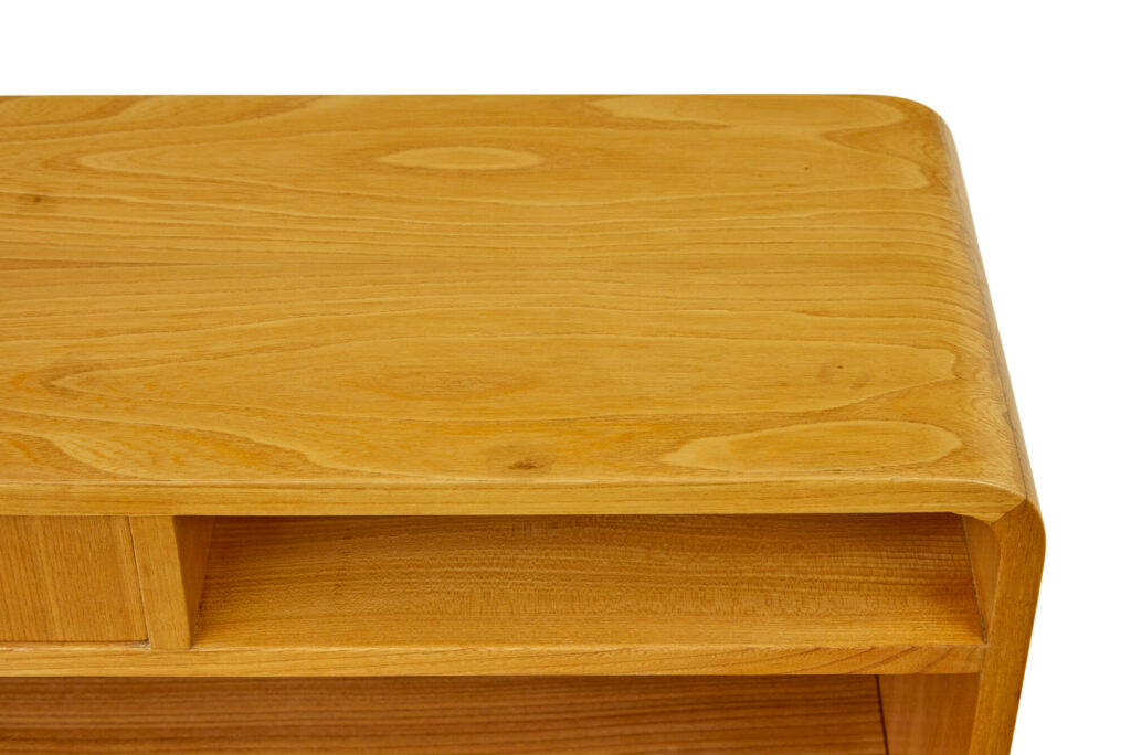 Mid Century Scandinavian Elm Low Open Bookcase Sideboard — image 2