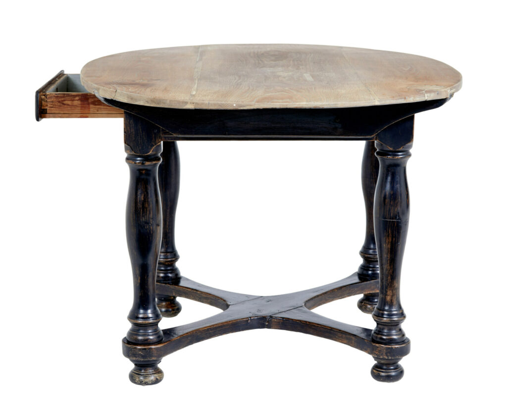 Rustic Mid 19th Century Painted Oak Occasional Table — image 7