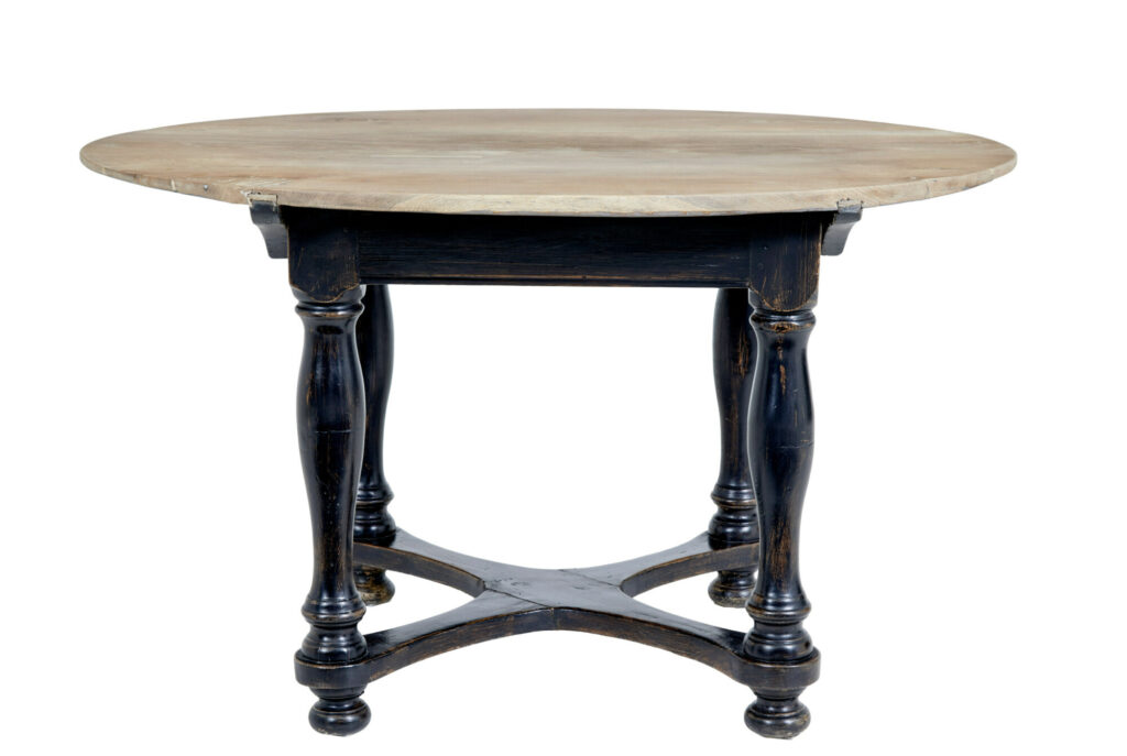 Rustic Mid 19th Century Painted Oak Occasional Table — image 6