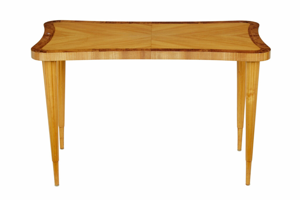 Mid 20th Century Scandinavian Birch Shaped Coffee Table — image 3