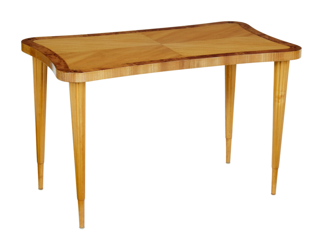Mid 20th Century Scandinavian Birch Shaped Coffee Table — image 2