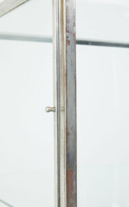 Freestanding Art Deco Steel and Leather Glazed Display Cabinet — thumbnail 5