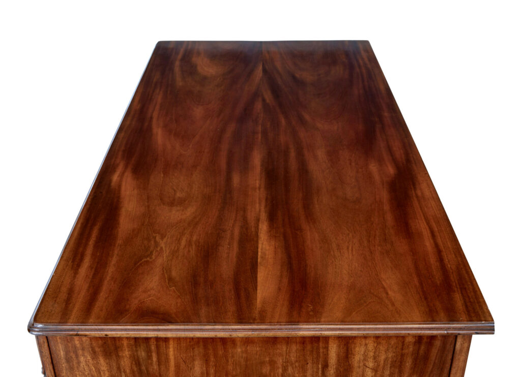Rare 19th Century Carved Mahogany Swedish Pedestal Desk — image 5