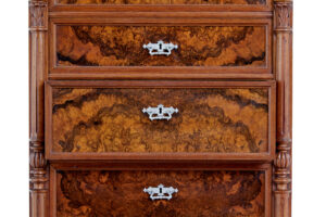19th Century Burr Walnut Secretaire Tall Chest of Drawers — thumbnail 8