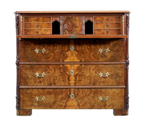 19th Century Burr Walnut Secretaire Chest of Drawers — thumbnail 10