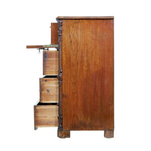 19th Century Burr Walnut Secretaire Chest of Drawers — thumbnail 8