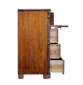19th Century Burr Walnut Secretaire Chest of Drawers — thumbnail 6