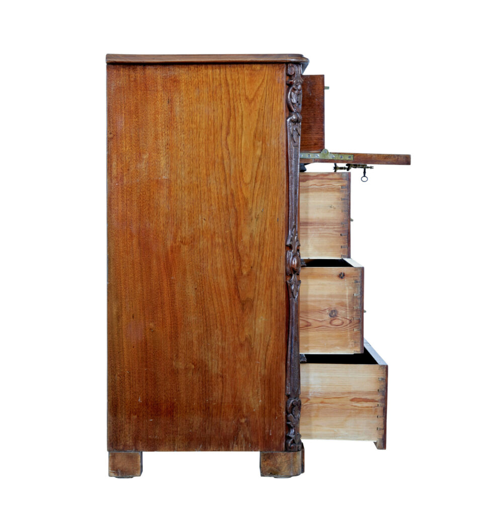 19th Century Burr Walnut Secretaire Chest of Drawers — image 6