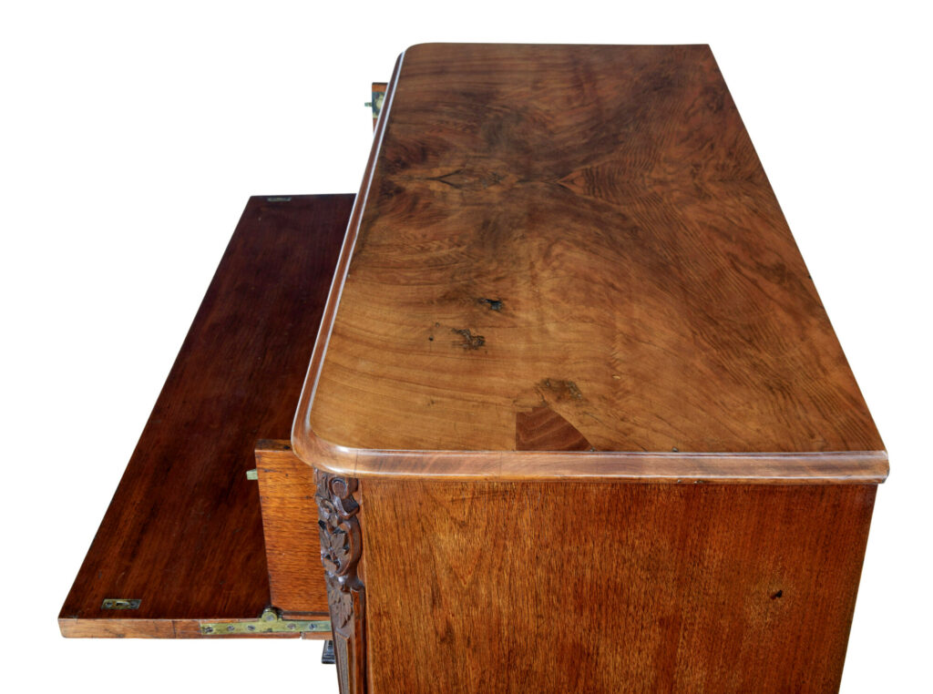 19th Century Burr Walnut Secretaire Chest of Drawers — image 4