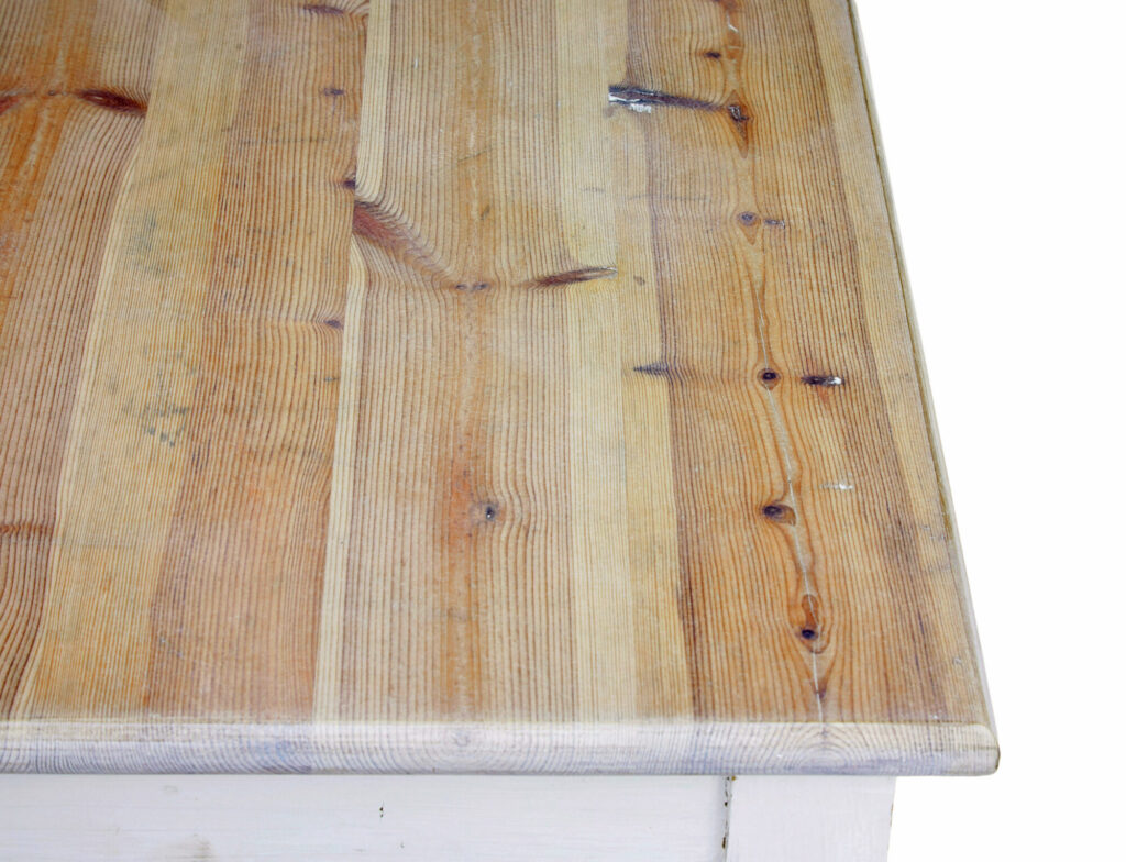 Large Swedish 19th Century Painted Pine Kitchen Table — image 2