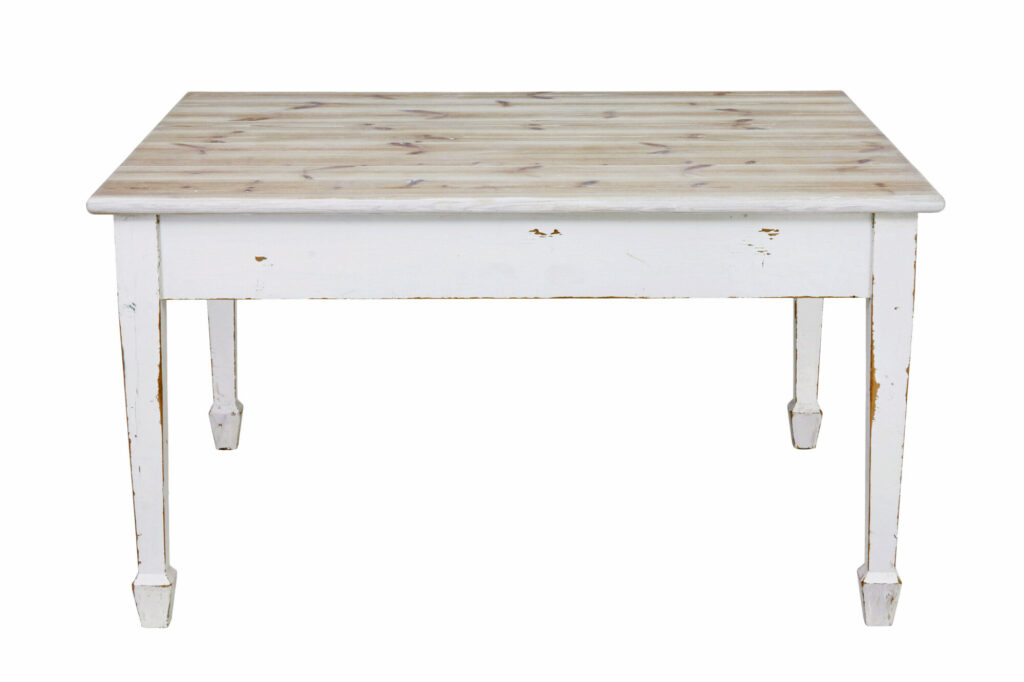 Large Swedish 19th Century Painted Pine Kitchen Table — image 9
