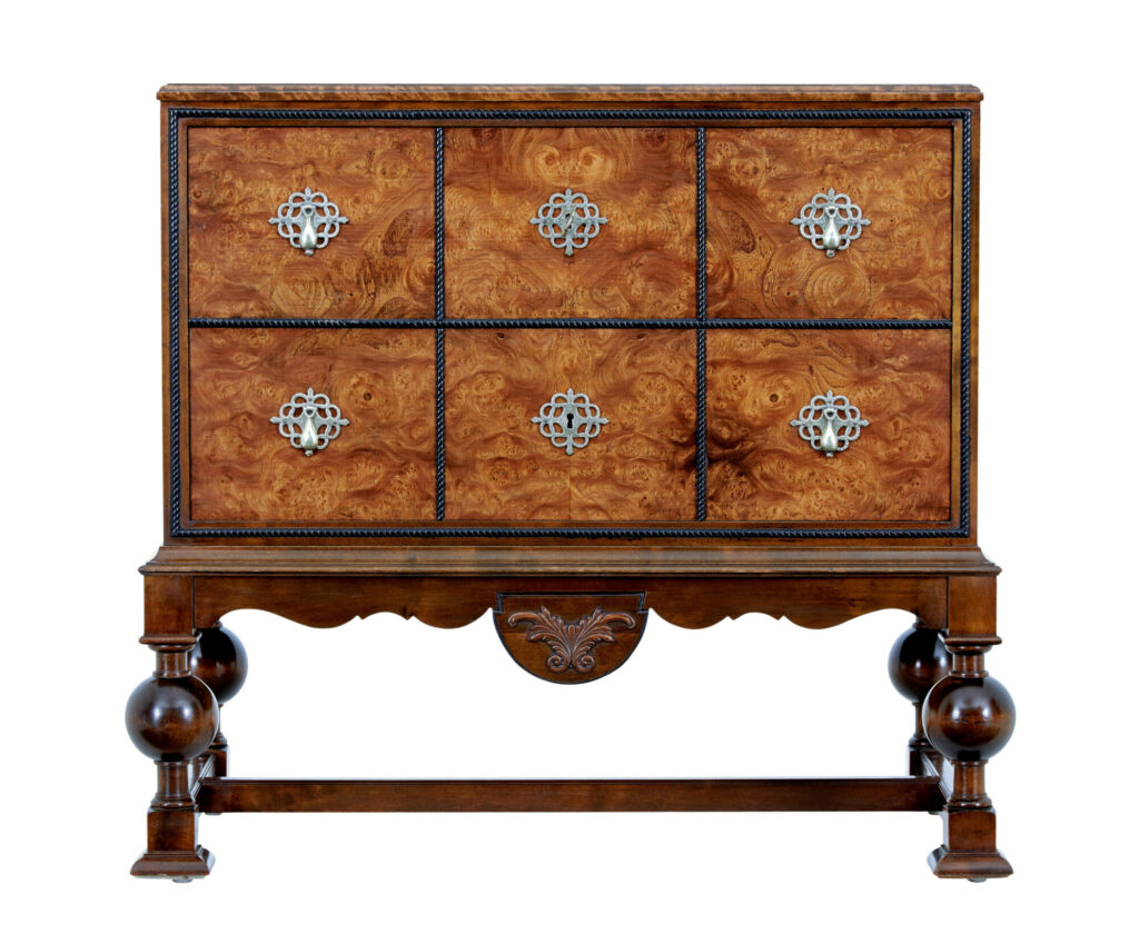 20TH CENTURY BIRCH AND BURR CHEST OF DRAWERS BY CARL MALMSTEN