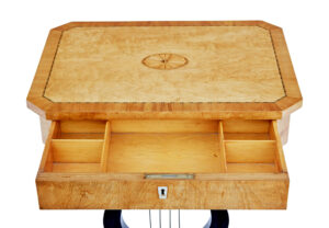 19th Century Inlaid Birch Lyre Form Occasional Table — thumbnail 4