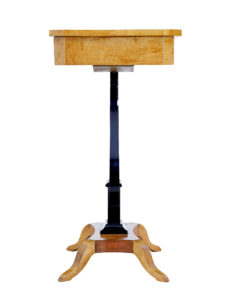 19th Century Inlaid Birch Lyre Form Occasional Table — thumbnail 8