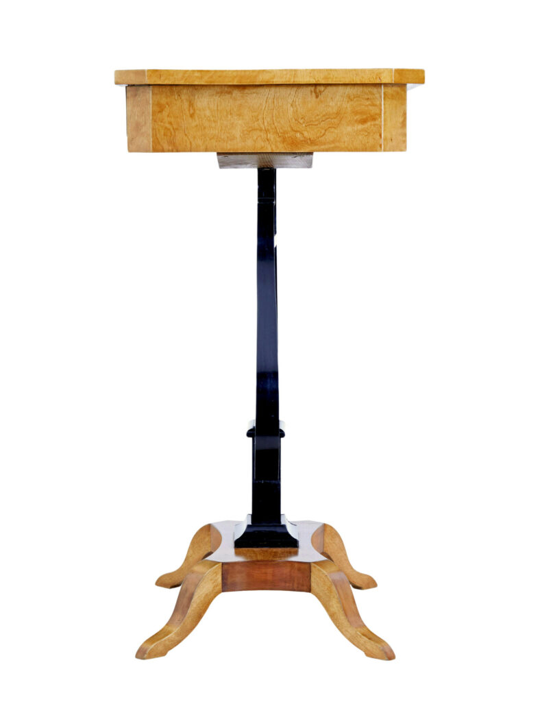 19th Century Inlaid Birch Lyre Form Occasional Table — image 8