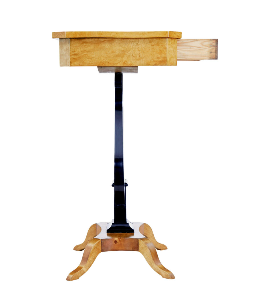 19th Century Inlaid Birch Lyre Form Occasional Table — image 6