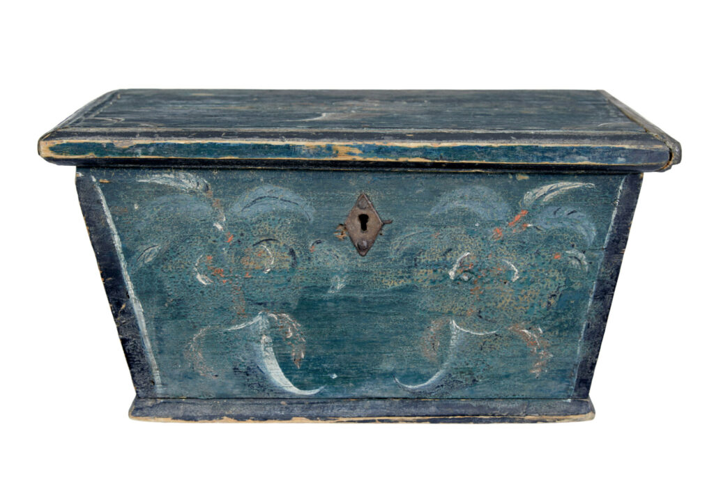 Small 19th Century Original Painted Sarcophagus Box