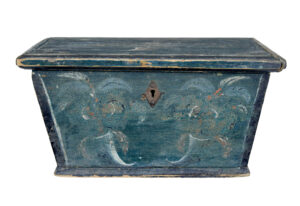 SMALL 19TH CENTURY ORIGINAL PAINTED SARCOPHAGUS BOX