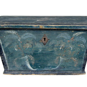 SMALL 19TH CENTURY ORIGINAL PAINTED SARCOPHAGUS BOX